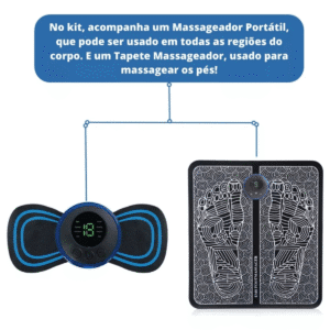 Kit Tapete e Mini Massageador Elétrico - Dor nos Pés e Musculares - Imagem 3