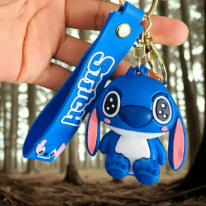 Chaveiro Pingente Stitch Angel 3D Premium Grande Emborrachado Azul - Imagem 4