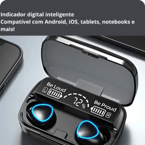 Fone de Ouvido Bluetooth M10 V5.3 Sem Fio Com Display Digital e Case Powerbank - Imagem 3
