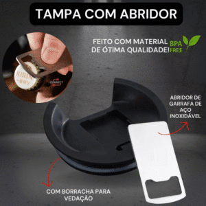 Copo Térmico Inox com Tampa e Abridor 473ML Preto - Imagem 6