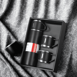 Kit Garrafa Térmica 500ML+ 3 Xícaras Aço Inoxidável - Imagem 5