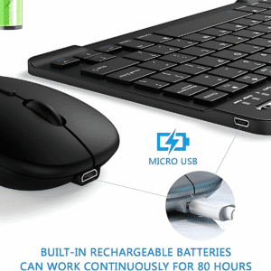 Kits teclado e Mouse sem fio e Bluetooth e tablet Preto - Imagem 4