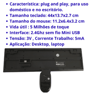 Kits teclado e Mouse sem fio via Usb - Imagem 3