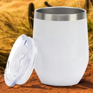 Copo Cuia Térmico Inox com Tampa Antivazamento 360ML Branco - Imagem 7