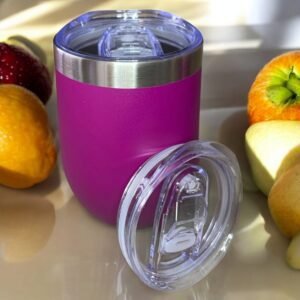 Copo Cuia Térmico Inox com Tampa Antivazamento 360ML Roxo - Imagem 9
