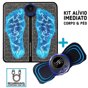 Kit Tapete e Mini Massageador Elétrico - Dor nos Pés e Musculares - Imagem 4